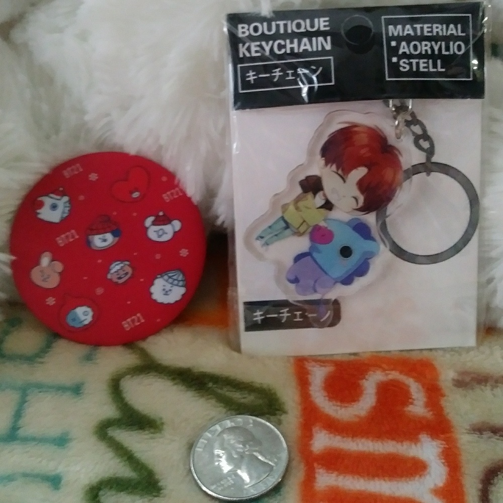 BT21 BTS Bangtan Keychain/Pin Set J-Hope and Mang